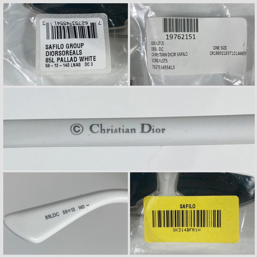 Christian Dior So RealS Studded 85LDC Palladium White Sunglasses Mirror NWT - Picture 6 of 17